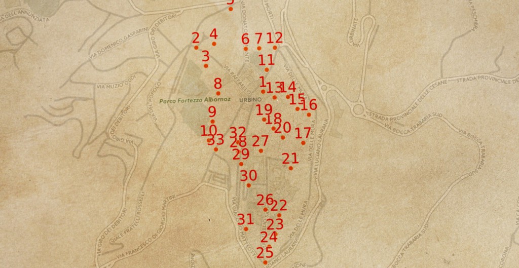 Urbino Code Hunting map